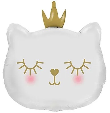 1207-4956 Шар фигура Кошка в короне голова белая