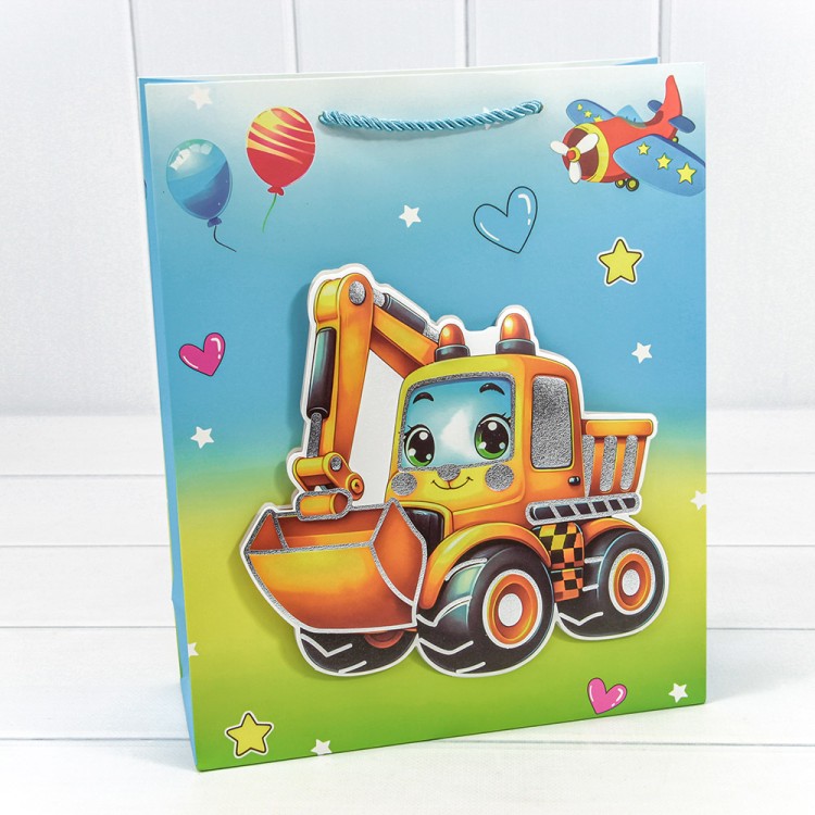 000107C Пакет подарочный с 3D аппликацией "Детский" (микс 3) 26*32*10 1/20 1/240