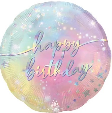1202-3545 Шарик 45см Happy Birthday Сияние