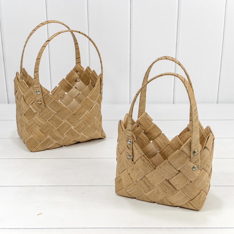 420296/1125 Корзины плетёные Набор 1/2 25*17*10/18 (±5%) из секвойи с ручками Натуральный 1/24