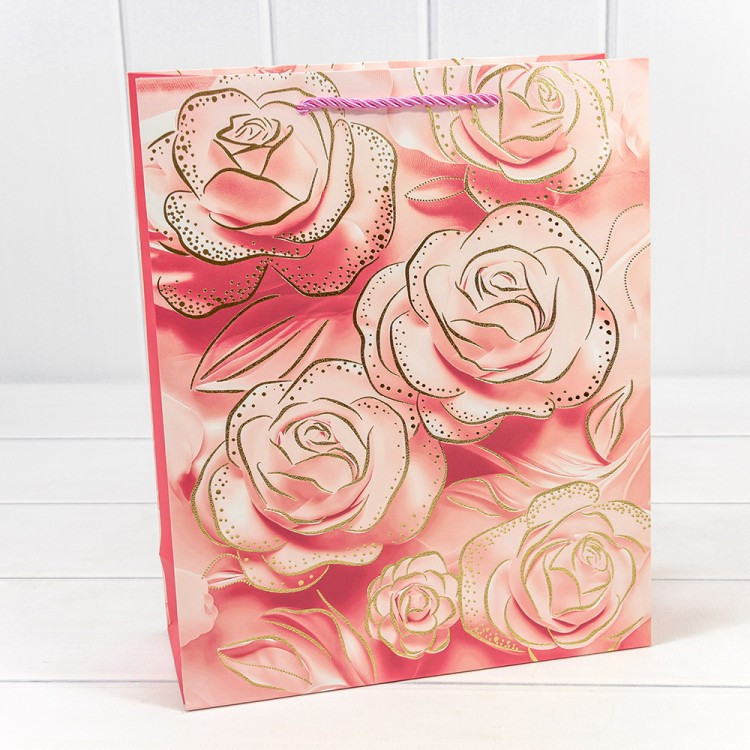 000113C Пакет подарочный с тиснением "Цветы"  (микс 113) 26*32*10 210г 1/20 1/240