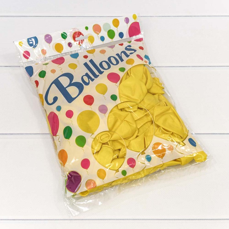 12300/9 Шарики воздушные из латекса "Пастель" 12"/30см (100 шт.) 2,8г Жёлтый 1/50