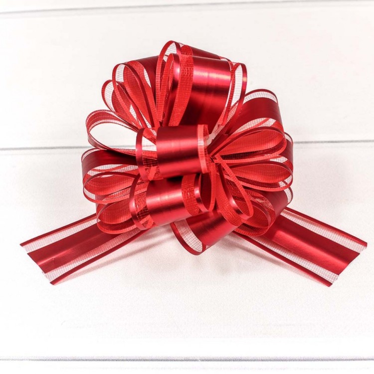 000524-30 Бант-шар "Ажурный" с органзой 3 см (микс) 1/50 1/2000