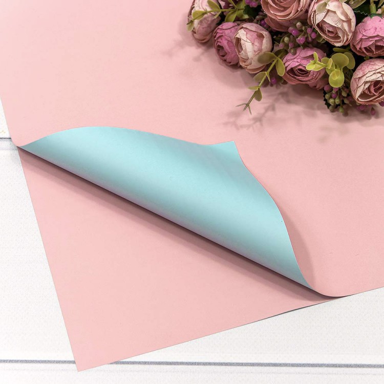 1631/7422 Плёнка в листах 55*55 (20 шт.) матовая двухсторонняя 65мкм Розовый/Голубой 1/60 1631/7422 Плёнка в листах 55*55 (20 шт.) матовая двухсторонняя 65мкм Розовый/Голубой 1/60