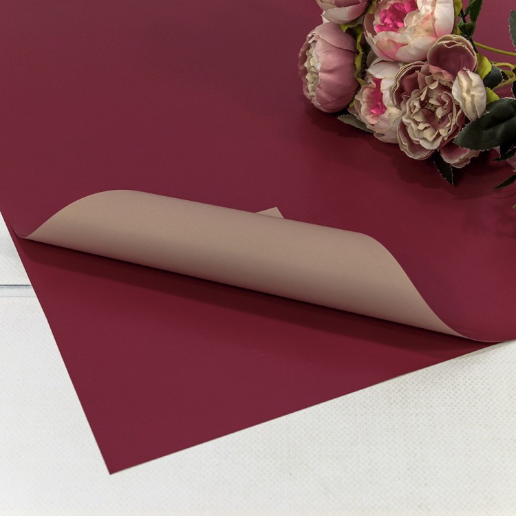 1631/194 Плёнка в листах 55*55 (20 шт.) матовая двухсторонняя 65мкм Бордовый/Светло-коричневый 1/60 1631/194 Плёнка в листах 55*55 (20 шт.) матовая двухсторонняя 65мкм Бордовый/Светло-коричневый 1/60