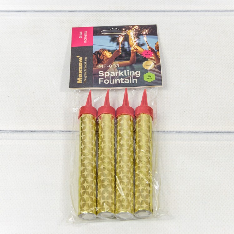 MF-003 Свечи для торта "Фонтан" набор (4 шт.) 10см 30(±5%)сек "Sparkling Fountain" 1/180