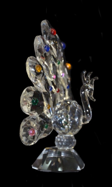 ХН72-1S Хрустальный Павлин (прозрачный) 12х6,5х12,5 см