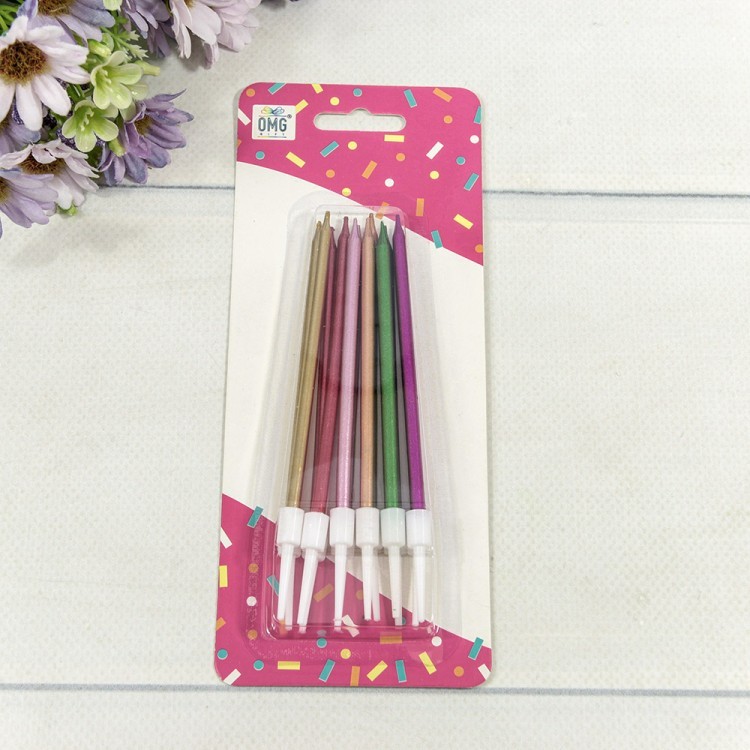 20010-28/3 Свечи для торта набор (12 шт.) 10см (микс) 1/12 1/240