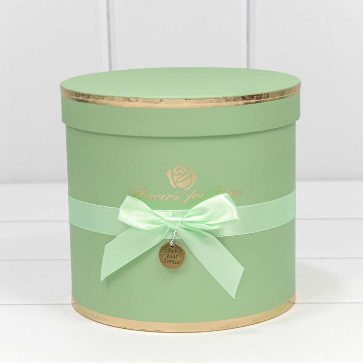 720112/172 Коробки Цилиндр Набор 1/3 18*17 "Flowers for you" Салатовый 1/12