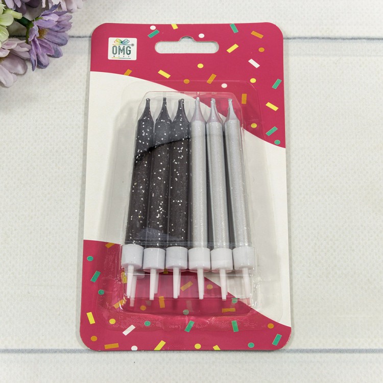 20010-95/11 Свечи для торта набор (12 шт.) 8см (микс 11) 1/12 1/144