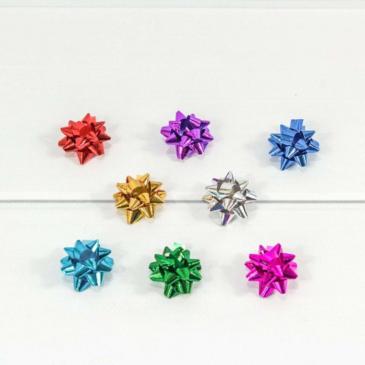 500559-10 Бант "Звезда" на липучке металл 2,5 см (100 штук в упаковке) 1/72