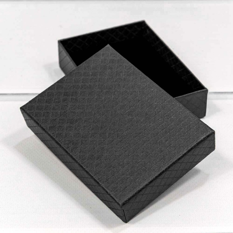 612118/7 Коробка Прямоугольная 11*8*3,4 "Ромбики" Чёрный 1/12 1/240