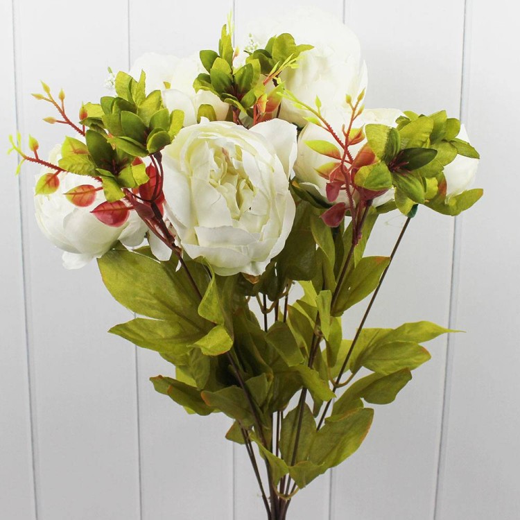 303-06-047/01 Искусственные цветы Пионы (8шт) 49см Белый 1/1