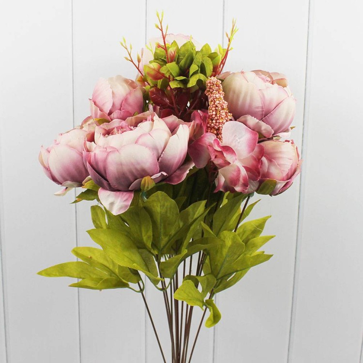 303-06-047/03 Искусственные цветы Пионы (8шт) 49см Пыльно-розовый 1/1