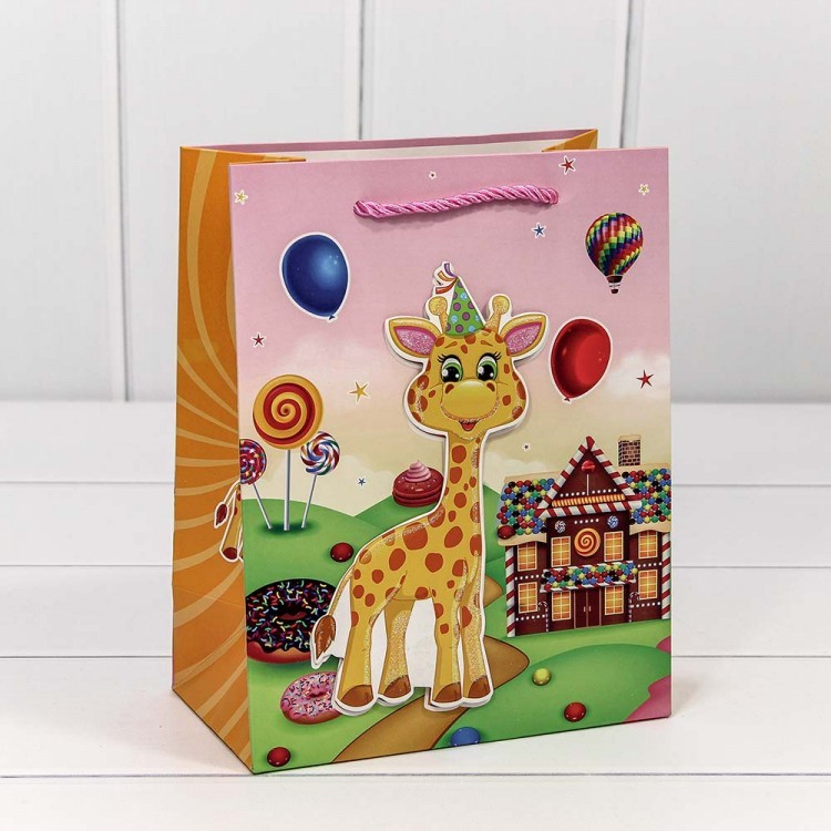 000105E Пакет подарочный с 3D аппликацией "Детский" (микс 2) 18*23*10 1/20 1/360