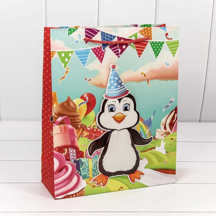 000105C Пакет подарочный с 3D аппликацией "Детский" (микс 2) 26*32*10 1/20 1/240