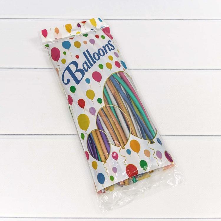 19100 Шарики воздушные из латекса для моделирования "Хром" 1" (100 шт.) 1,8г (микс) 1/80