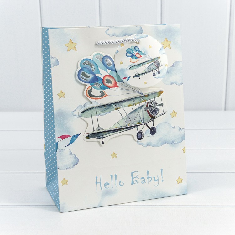 000316E Пакет подарочный с 3D аппликацией "Детский" (микс 316) 18*23*10 210г 1/20 1/360