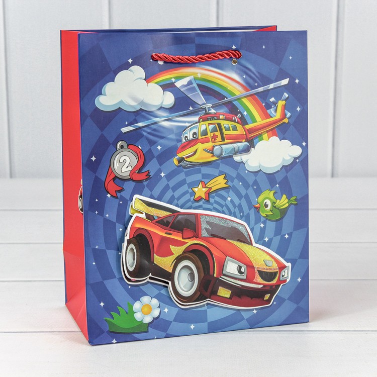 000317E Пакет подарочный с 3D аппликацией "Детский" (микс 317) 18*23*10 210г 1/20 1/360