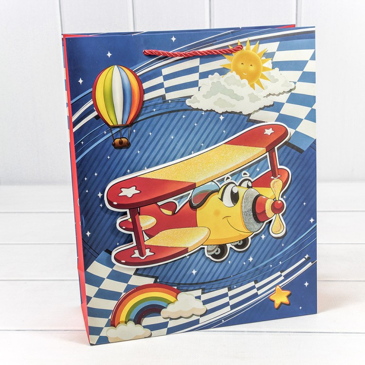 000317C Пакет подарочный с 3D аппликацией "Детский" (микс 317) 26*32*10 210г 1/20 1/240