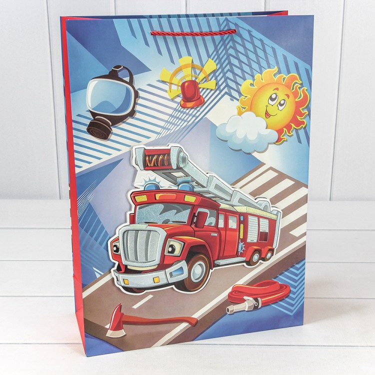 000317A Пакет подарочный с 3D аппликацией "Детский" (микс 317) 30*41,5*12 210г 1/20 1/80