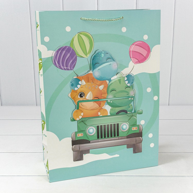 000328A Пакет подарочный с 3D аппликацией "Детский" (микс 328) 30*41,5*12 210г 1/20 1/80