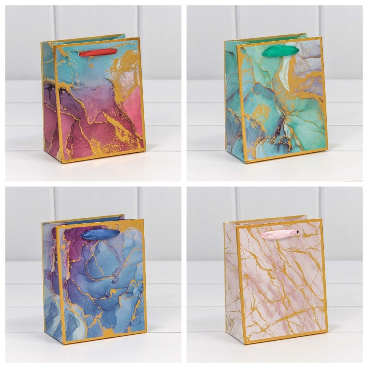 000397H Пакет подарочный "Мрамор" (микс) 12*15*6,7 210г 1/20 1/480
