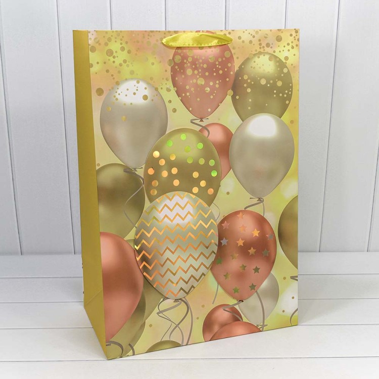 000111N Пакет подарочный с 3D аппликацией "Воздушные шары" (микс) 42*62*25 210г 1/20 1/60