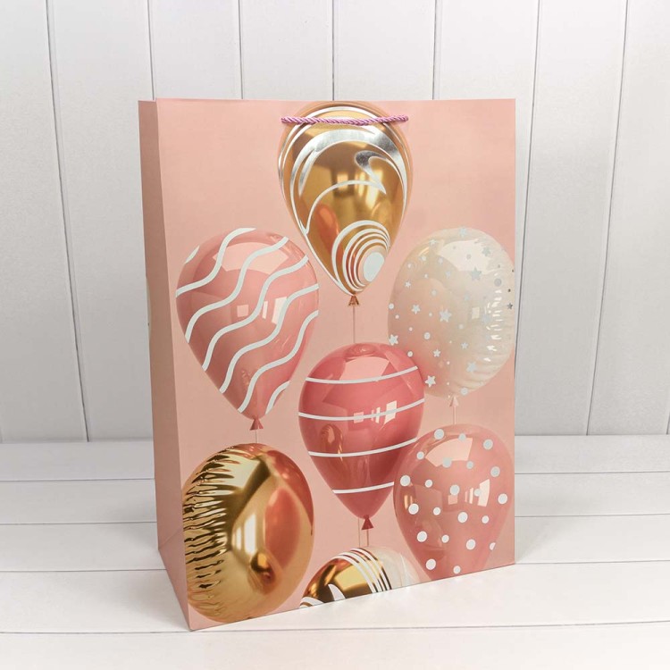 000129T Пакет подарочный с тиснением "Воздушные шары" (микс) 40*55*20 210г 1/20 1/80