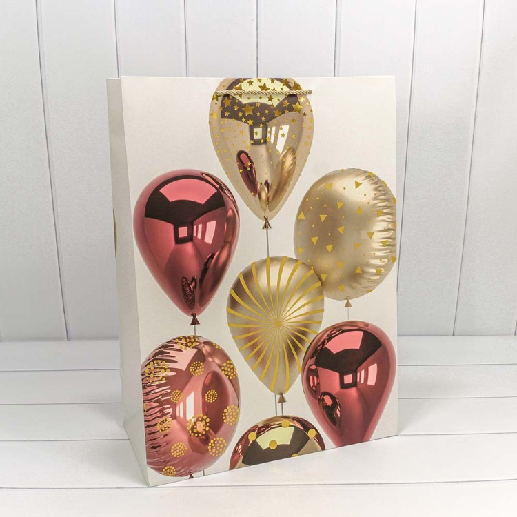 000129T Пакет подарочный с тиснением "Воздушные шары" (микс) 40*55*20 210г 1/20 1/80
