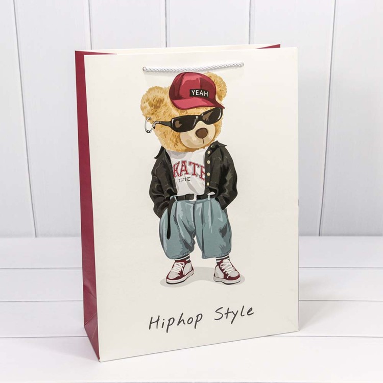 000116A Пакет подарочный "Стильные мишки" (микс) 32*45*15 210г 1/20 1/80