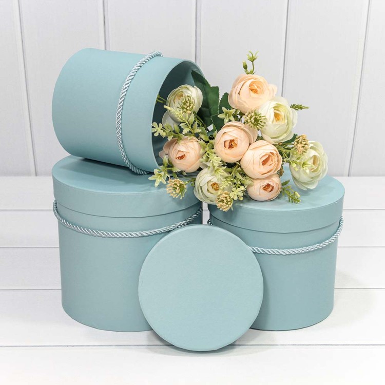 720112/169 Коробки Цилиндр Набор 1/3 18*17 Голубой 1/12